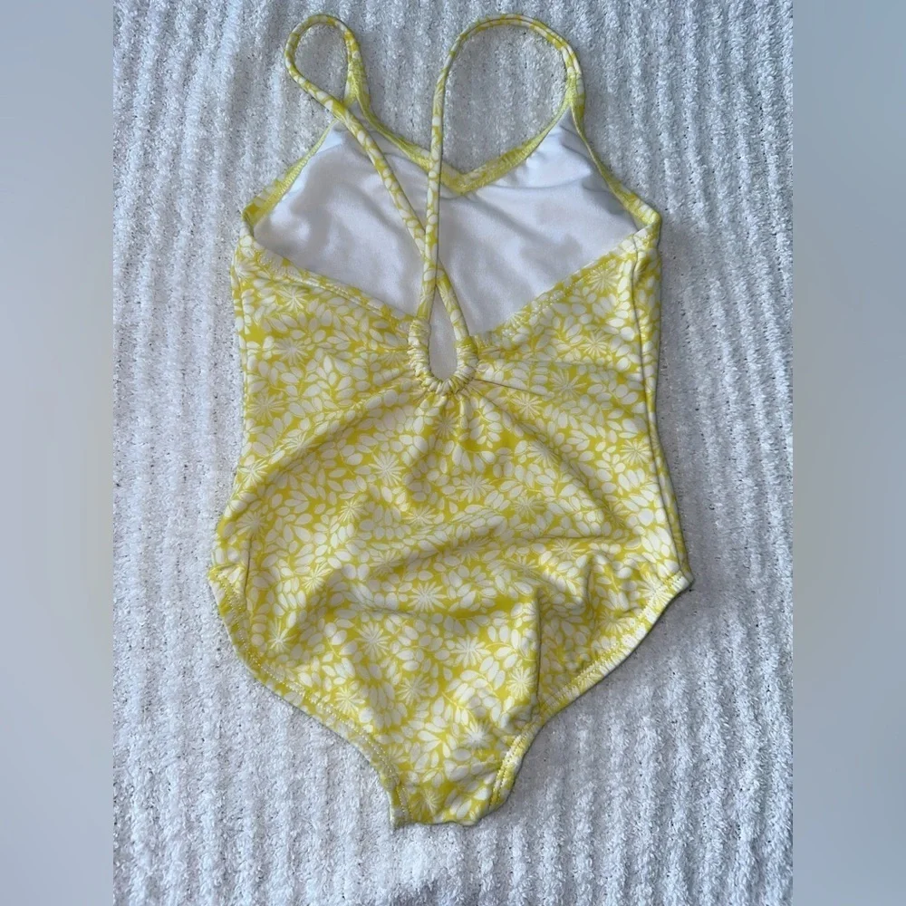 GAP Yellow and White Floral One Piece Swimsuit